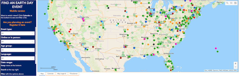 4 15 21 Earth Day events map