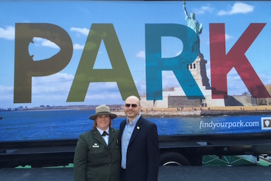 Alexa Viets, joined by David French, SVP, Marketing, Communications and Corporate Partnerships for the National Park Foundation.