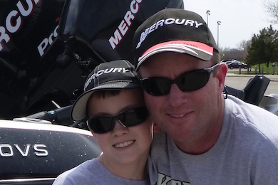 Michael Kelly and his son enjoy fishing together in Michigan.