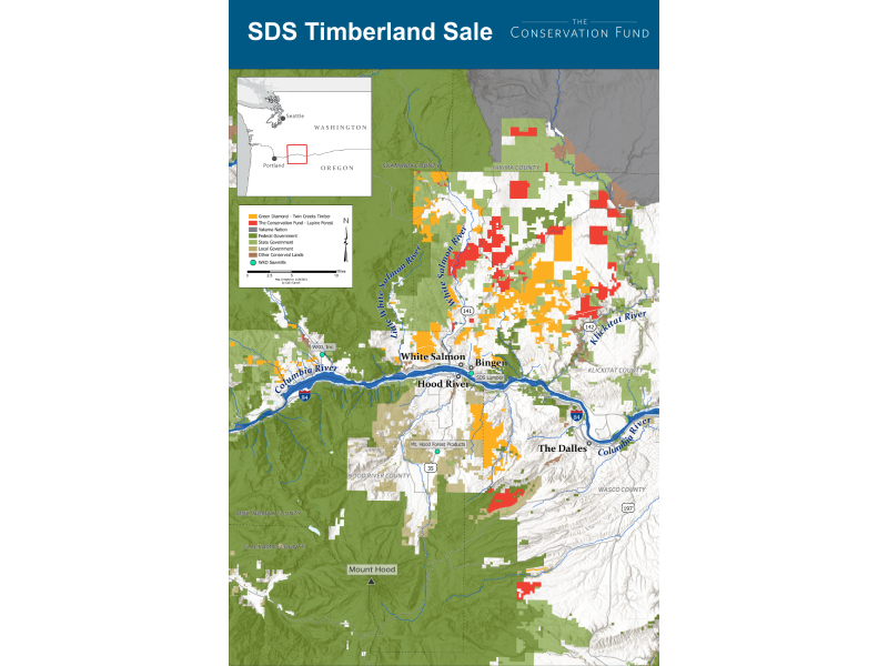 Columbia Gorge Forest Washington Oregon map