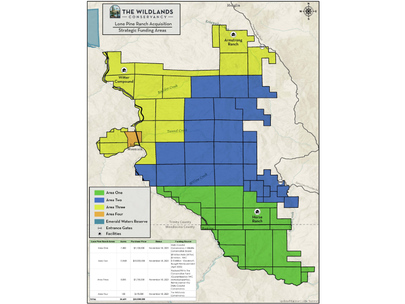 A detailed, colored map of Lone Pine Ranch