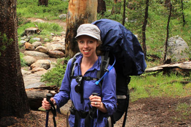 Whitney Flanagan, backpacking in Yosemite National Park