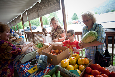 A farmers market in McDowell County. Photo by Ezra Gregg. 